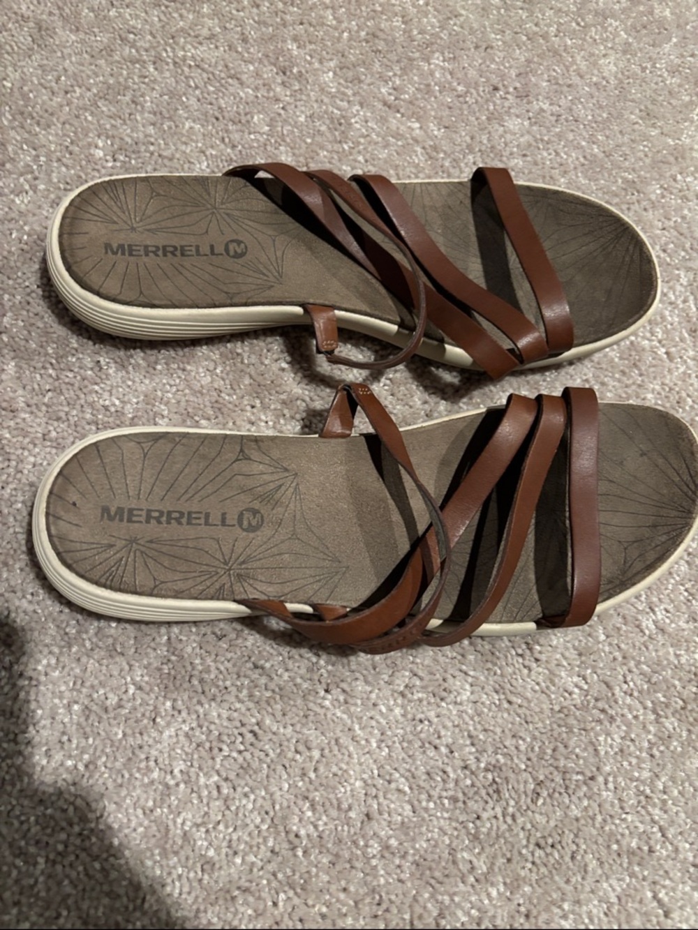 Merrell Brown Multi-Strap Slide Sandals